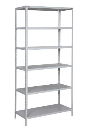 Estante (1,98 x 0,92 x 0,42 m) c/ 6 prateleiras para 115 kg por prateleira.